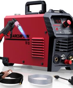 ARCCAPTAIN 55A Plasma Cutter, Non-Touch Pilot ARC High-Frequency Air Plasma Cutting Machine, 110/220V Dual Voltage IGBT Inverter, 1/2" Clean Cut, Post Flow,2T/4T, and 1/4" - 18 NPT, for Beginners DIY