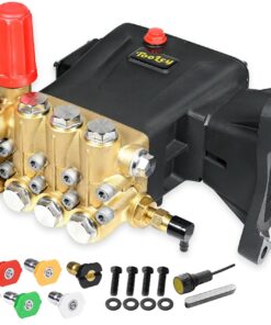 TOOLCY Pressure Washer Pump Max 4200 PSI 4.2 GPM, 1" Shaft Horizontal Gas Power Washer Pump Replacement, Direct Drive Triplex Plunger Pump, Compatible with Honda Simpson, DeWalt and More, 5 Nozzles