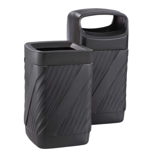 Safco Twist Trash Can, 32 Gallons, Indoor and Outdoor Use, Durable & Weather-Resistant Commercial Garbage Can, Black - Image 9