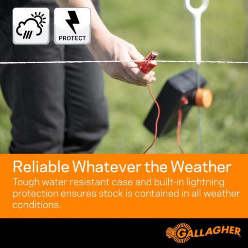 Gallagher S12 Solar Electric Fence Charger | Powers Up to 4 Miles / 18 Acres of Fence | Solar Lithium Technology, 0.12 Stored Joule Energizer | Built-in Earthing | Portable and Super Tough - Image 3