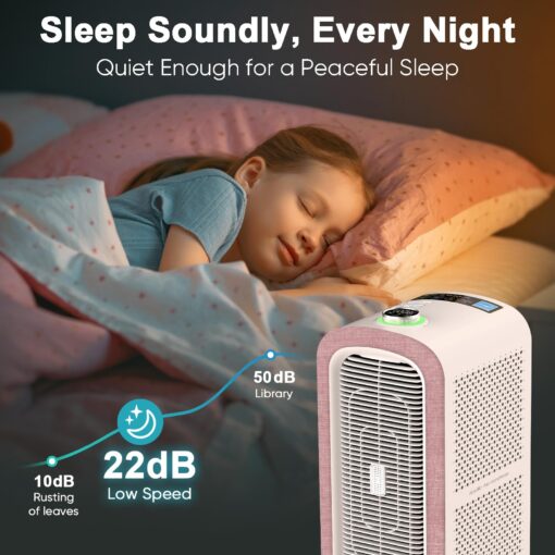 Jafända Large Room Air Purifier for Home up to 2105ft², Quiet Air Cleaner for Bedroom, 4×Ture HEPA 13 Activated Carbon Air Filter Removes 99.97% Pet Dander/Hair/Odor Allergies Dust Mold Smoke Pollen - Image 2