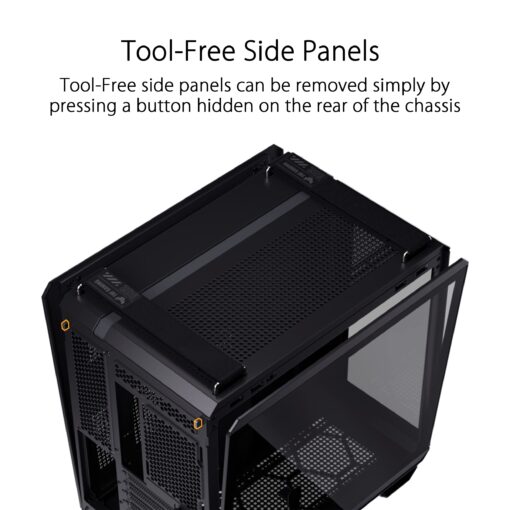 ASUS TUF Gaming GT502 ATX Mid-Tower Computer Case with Front Panel RGB Button, USB 3.2 Type-C and 2X USB 3.0 Ports - Image 5