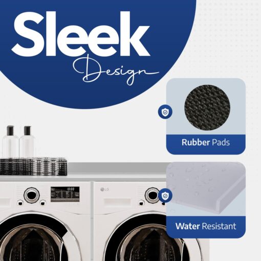 OfficeSimpli Washer Dryer Countertop, Made in USA, Non-Slip Pads, Easy Clean, Laundry Room Essentials and Decor, Washer Dryer Wood Top for Organization (Glacier White, Standard (27.5" x 54")) - Image 3