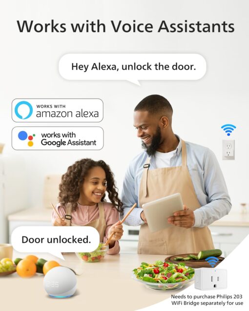 Philips Smart Lock with Handles, Keyless Entry Door Lock Set, Smart Door Lock with 2 Level Handles, Digital Keypad Deadbolt for Front Door, App Fingerprint PIN Code Unlocking, Auto Locking - Image 5
