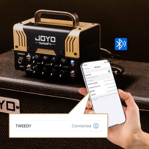 JOYO Tweedy BanTamp XL Series Mini Amp Head 20 Watt Preamp 2 Channel Hybrid Tube Guitar Amplifier Head for Electric Guitar with Bluetooth - Image 6