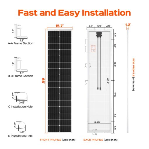 RICH SOLAR MEGA 130 Slim 2 Pack of 130 Watt Monocrystalline Solar Panel for RV, Trailer, Motorhome - Image 7