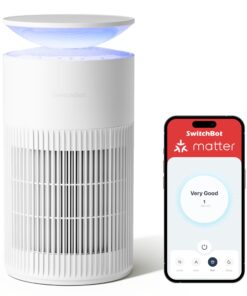 SwitchBot Pet Air Purifiers with Matter, Up to 1800 ft², H13 HEPA Pet Filter, Washable Pre-filter, 10 RGB Colors, Aromatherapy, Pet-friendly, Supports Siri, Alexa, Google Home, Home Assistant, etc