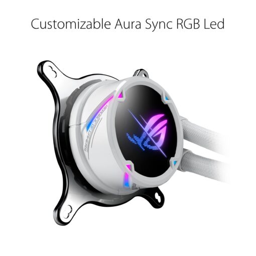 ASUS ROG Strix LC II 360 ARGB White Edition All-in-one AIO Liquid CPU Cooler 360mm Radiator, Intel LGA1700, 115x/2066 and AMD AM4/TR4 Support, Triple 120mm 4-pin PWM Addressable RGB Radiator Fans - Image 6