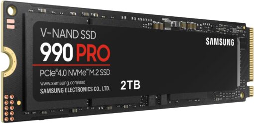 SAMSUNG 990 PRO SSD NVMe M.2 PCIe Gen4, M.2 2280 Internal Solid State Hard Drive, Seq. Read Speeds Up to 7,450 MB/s for High End Computing, Gaming, and Heavy Duty Workstations, MZ-V9P2T0B/AM