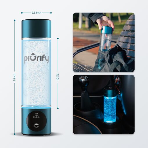 Hydrogen Water Bottle Generator - Up to 4100+ PPB Concentration - SPE/PEM Technology - Certified H2 Generator - Portable Athletic Performance & Hydration System - 6-Hour Hydrogen Retention - Image 3