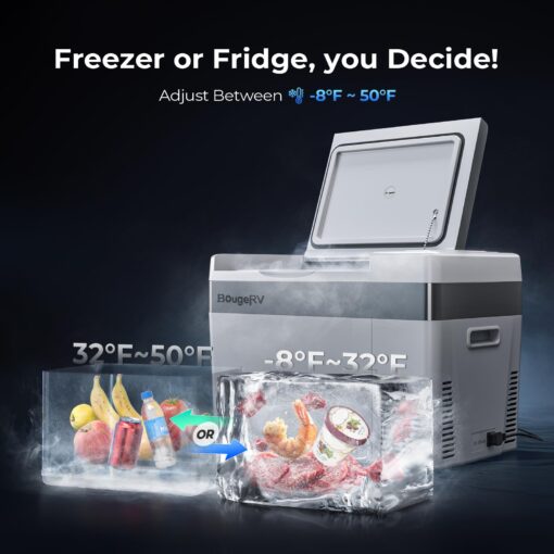 BougeRV 12 Volt Refrigerator 12V Car Fridge 30 Quart Portable Freezer Compressor Cooler -7℉~50℉ Compressor Freezer, 12/24V DC 110~240 Volt AC, for Truck RV SUV - Image 8