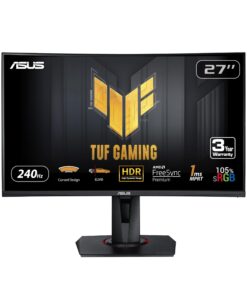 ASUS 27” 1080P TUF Gaming Curved HDR Monitor (VG27VQM) - Full HD, 240Hz, 1ms, Height Adjustable, Black