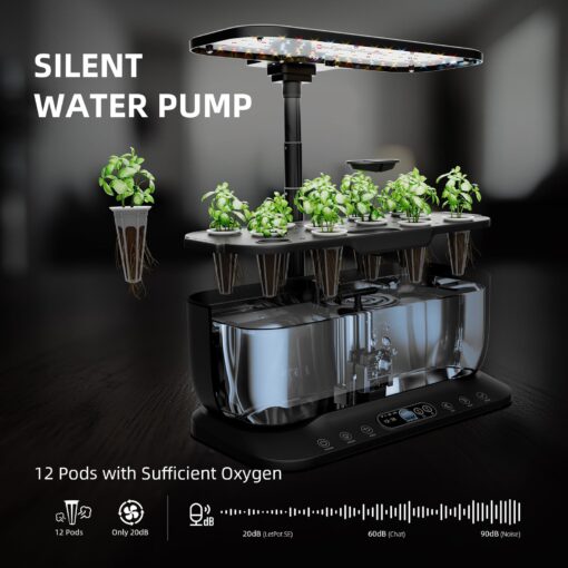 Spider Farmer SmartG12 Hydroponics Growing System, 12 Pods Indoor Garden with 36W LED Grow Light Full-Spectrum, APP & WiFi Controlled, 6L Water Tank, Pump System, Automatic Timer - Image 7