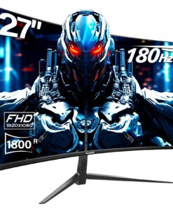 Gawfolk 27 inch Curved Gaming Monitor,144Hz/180Hz PC Monitor Full HD 1080P, Frameless 1800R Computer Display with FreeSync & Eye-Care Technology, Wall Mountable, DP, HDMI Port (Black)