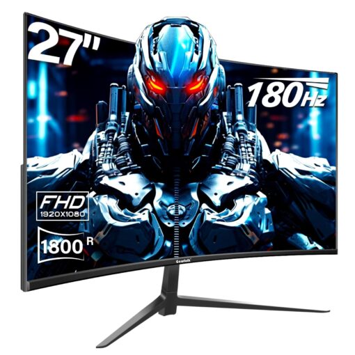 Gawfolk 27 inch Curved Gaming Monitor,144Hz/180Hz PC Monitor Full HD 1080P, Frameless 1800R Computer Display with FreeSync & Eye-Care Technology, Wall Mountable, DP, HDMI Port (Black)