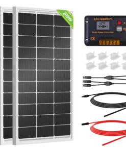 ECO-WORTHY 200 Watts 12 Volt/24 Volt Solar Panel Kit with High Efficiency Monocrystalline Solar Panel and 30A PWM Charge Controller for RV, Camper, Vehicle, Caravan and Other Off Grid Applications