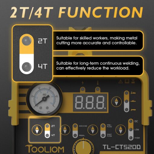 TOOLIOM 3 in 1 Cut/TIG/Stick Welder 50A Air Plasma Cutter 200A TIG and 200A Stick Welder Portable Welding Machine Dual Voltage 110&220V - Image 4