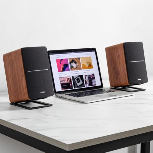 Edifier R1280DBs Active Bluetooth Bookshelf Speakers - Optical Input - 2.0 Wireless Studio Monitor Speaker - 42W RMS with Subwoofer Line Out - Wood Grain - Image 2