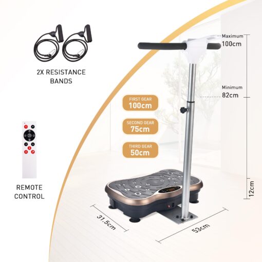 EILISON FIRMHOLD Handle Vibration Plate Exercise Machine for Lymphatic Drainage- Whole Body Workout Vibration Platform 350lbs for Beginners & Recovery, Body Shape Machine for Tonning (Handle Brown) - Image 8