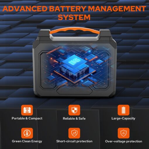 ZeroKor Portable Power Station, 100W 110V Portable Power Pack with AC Outlet, Portable Solar Generator 146Wh External Battery with DC USB C QC3.0 for Camping Home Use RV VanLife(without Solar Panel) - Image 5