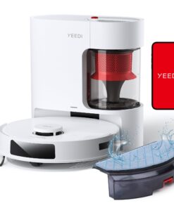 Yeedi C12 Plus Robot Vacuum and Mop, 8000Pa Strong Suction, 7-Week Dust Storage, Bagless Dust Bin, PureCyclone Tech, ZeroTangle Brush, White