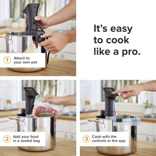 Anova Culinary Sous Vide Precision Cooker Pro, 1200 Watts, Black and Silver - Image 6
