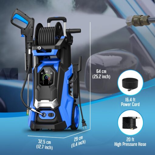 Electric Pressure Washer 5000PSI-Max 3.6GPM Power Washer Touch Screen Adjustable Pressure,4 Nozzles and 500ml Foam Cannon Power Washer Cleaning for Patio - Image 4