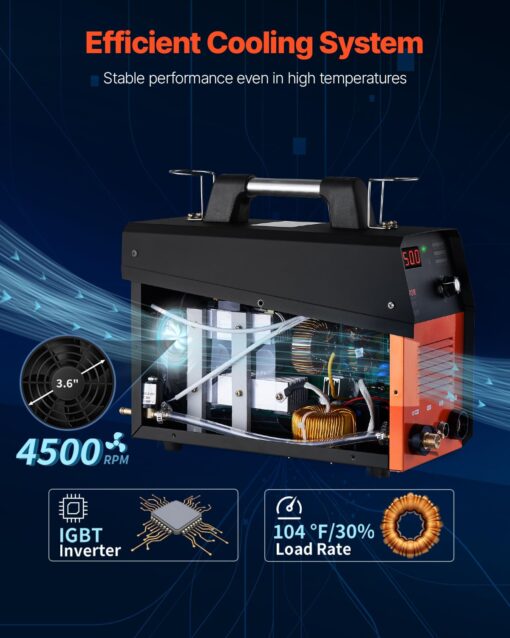VEVOR Plasma Cutter, 50Amp, Non-Touch Pilot Arc Air Cutting Machine with Torch, 110V/220V Dual Voltage AC IGBT Inverter Metal Cutting Equipment for 1/2 in Clean Cut Aluminum and Stainless Steel - Image 11