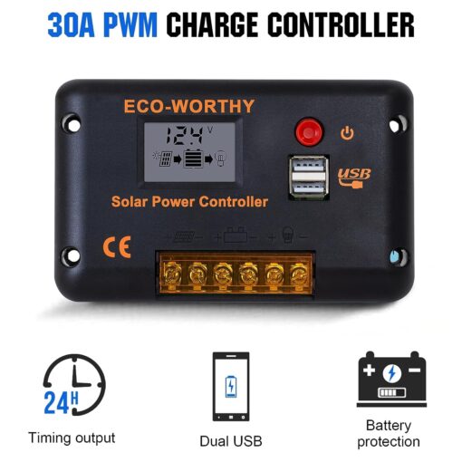 ECO-WORTHY 130Watt 12Volt Flexible Solar Panel Kit for Off Grid Home RV, Boat and Uneven Surfaces:1pcs 130W Mono Solar Panel + 30A 12V Charger Controller + Solar Cable + Tray Cable + Y Branch - Image 4