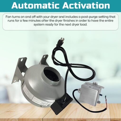 Tjernlund M-4DBT Automatic Dryer Duct Booster Exhaust Fan for Clothes Dryers - Image 7