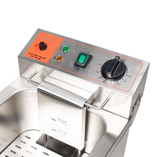 Valgus 1750W Stainless Steel Electric Deep Fryer 12L Large Capacity Countertop Kitchen Frying Machine with Basket & Lid, Drain System - Image 4