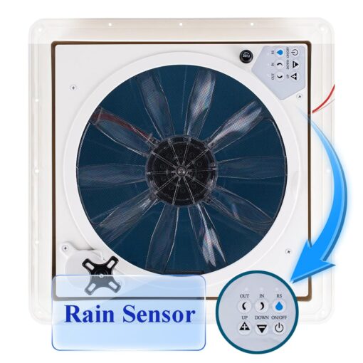 RVLOVENT RV Roof Vent Fan 12V Auto Remote Control 14'' inch 10 Speed (Smoke) - Image 6