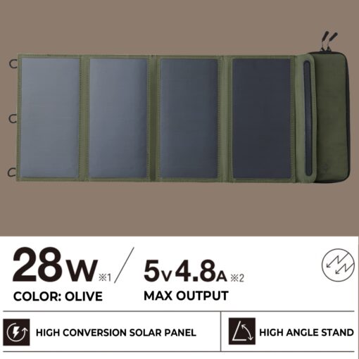 ELECOM NESTOUT 15000mAh Outdoor Power Bank + 4-Panel Solar Panel Charger + Flash-1 LED Flash Light Panel 1000 Lumen - Beige - Image 6