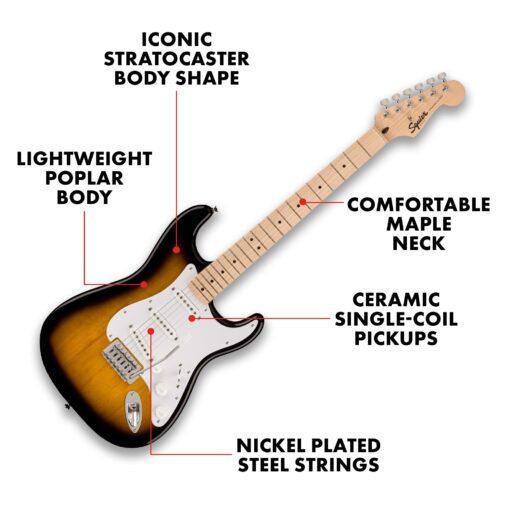Squier Sonic Series Stratocaster Pack - 2-color Sunburst - Image 4