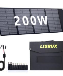 200W Portable Solar Panel, IP67 Waterproof Foldable Solar Charger for Power Station Generator with QC3.0 USB-A & Type-C Output, 200 Watt Monocrystalline Solar Panels for Camping RV Power Blackout