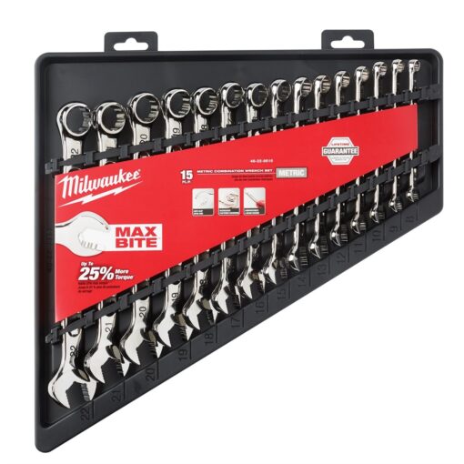 Milwaukee Combination Wrench Sets Bundle - 2 Items - Metric (8mm-22mm) SAE (1/4"-1") 48-22-9415 48-22-9515 - Image 2