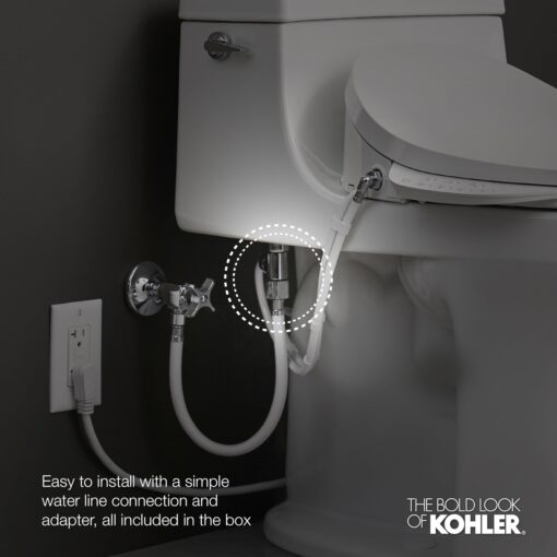 KOHLER Purewash E580 Round Bidet Toilet Seat, White, Quiet-Close Lid Prevents Slamming, Self-Cleaning Wand, Adjustable Water Pressure with Multiple Cleansing Options - Image 2