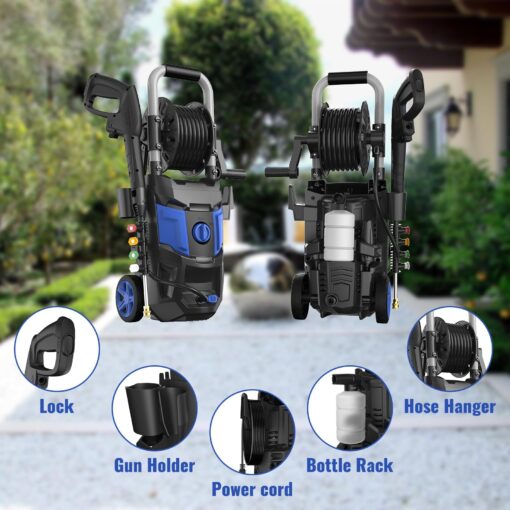 Electric Pressure Washer,4800PSI Max 3.0 GPM 20FT Hose,35FT Power Cord 4 Different Tips Foam Cannon Power Washer - Image 2