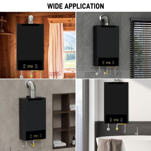 Tankless Water Heater Natural Gas,4.74GPM 18L Indoor,Instant Hot Gas Water Heater,Constant Natural Water Heater with Fahrenheit Digital Display,Multi-Protection (Black) - Image 2