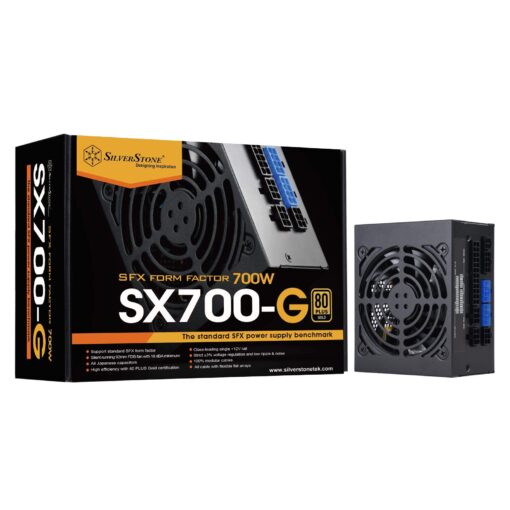 SilverStone Technology SST-SX700-G 700W SFX Fully Modular 80 Plus Gold PSU with Improved 92mm Fan and Japanese Capacitors.