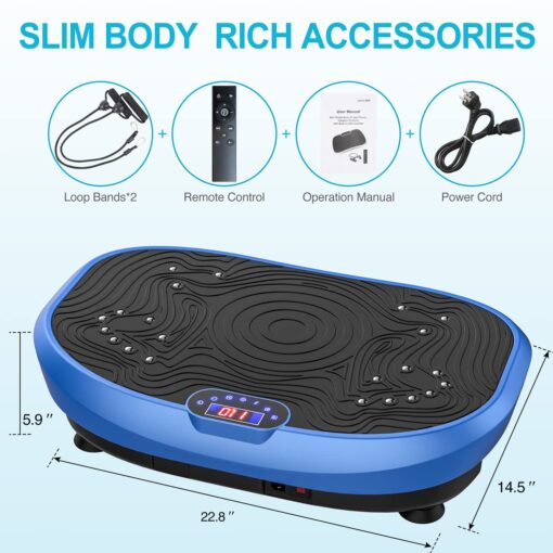 AXV Vibration Plate Exercise Machine Whole Body Workout Music Vibrate Fitness Platform Lymphatic Drainage Machine for Weight Loss Shaping Toning Wellness Home Gyms Workout - Image 5