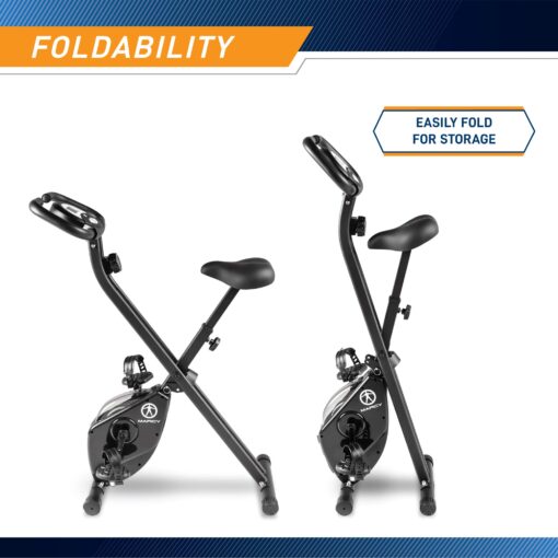 Marcy Foldable Magnetic Resistance Upright Exercise Bike NS-654, Black, One Size - Image 5