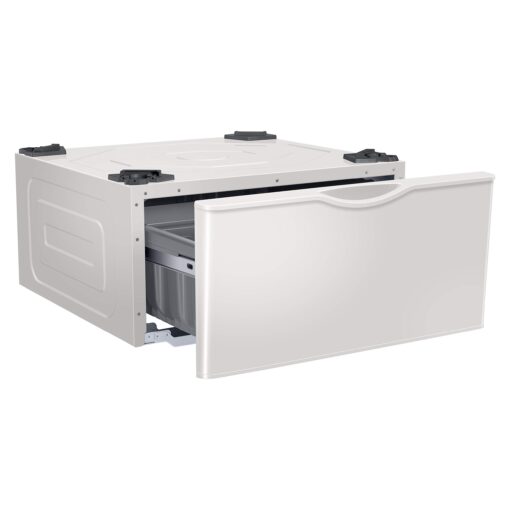 SAMSUNG 27-Inch Washer Dryer Pedestal Stand w/ Pull Out Laundry Storage Drawer, Stainless Steel, WE402NE/A3, 28.1"D x 27"W x 14.2"H, Ivory - Image 6