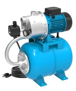 BOMGIE Shallow Well Pump with Pressure Tank 1.5HP, Irrigation Jet Pump 1200 GPH Automatic Booster Sprinkler System,Stainless Steel Water Transfer Camp Pumps for Home, Garden, Lawn