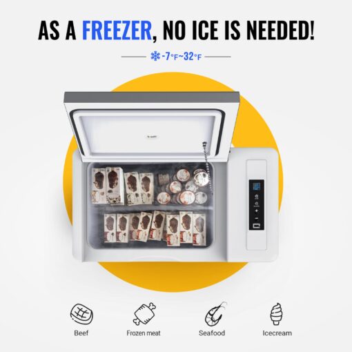 BougeRV 12 Volt Refrigerator With 23 Quart Cover, 12V Car Fridge 23 Quart Portable Freezer Compressor Cooler Compressor Freezer, 12/24V DC 110~240V AC, -7℉~50℉ for Truck RV SUV - Image 5