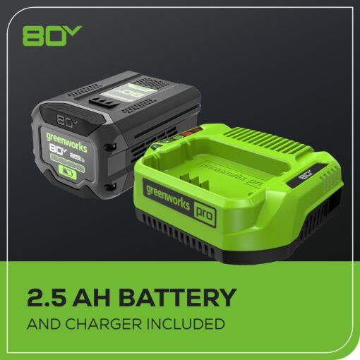 Greenworks 80V 16" Brushless Cordless Chainsaw (Great For Tree Felling, Limbing, Pruning, and Firewood), 75+ Compatible Tools, 2.5Ah Battery and Charger Included - Image 11