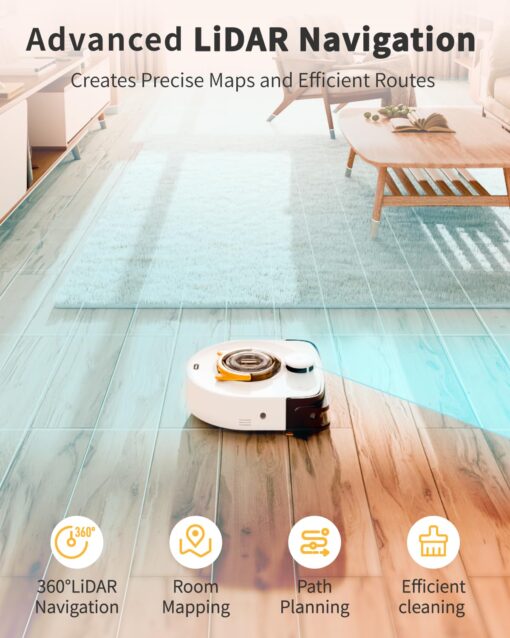 UBPET Robot Vacuum for Pet Hair, Automatic Robot Vacuum Cleaner Self Cleaning Brushroll, Robotic Vacuum Ideal for Carpet, 22,000 Pa Square - Image 5