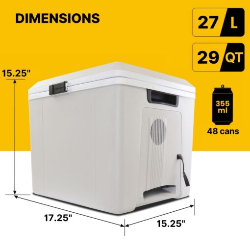 Koolatron Portable Cooler - Electric Lunch Cooler For Car, Camping, Travel, 12 V Insulated Hard Sided Refrigerator For Vehicle, Boat, Truck, Warming & Cooling, Cools Drinks,Food For Road Trip, 29 qt - Image 5