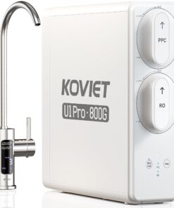 KOVIET U1 Pro Reverse Osmosis System, 800GPD Tankless Reverse Osmosis Water Filter, 10-Stage Under Sink RO Water Filtration System, NSF/ANSI 42&58 Certified with Smart LED Faucet, 3:1 Pure to Drain