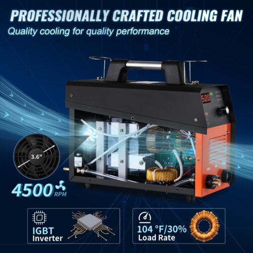 VEVOR Plasma Cutter, 50Amp, Air Cutting Machine with Plasma Torch, 110V/220V Dual Voltage AC IGBT Inverter Metal Cutting Equipment for 1/2" Clean Cut Aluminum and Stainless Steel, Black - Image 11